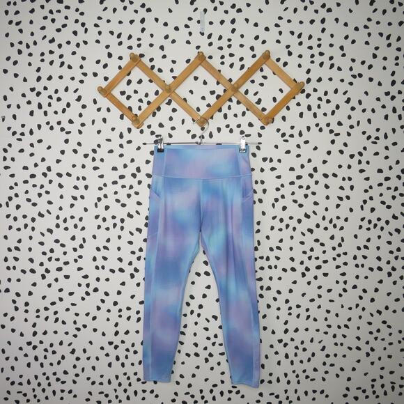 All in Motion Blue Tie Dye Print Activewear Girls Leggings - Picture 1 of 6
